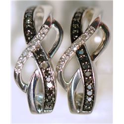 STERLING SILVER 32 BLACK DIAMONDS (0.2CT) &