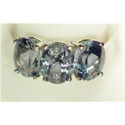 14K WHITE GOLD TANZANITE (4.4CT) RING