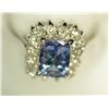 Image 1 : 14K WHITE GOLD TANZANITE & 14 SIDE DIAMONDS