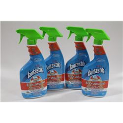 4 BOTTLES OF FANTASTIK WITH BLEACH CLEANER