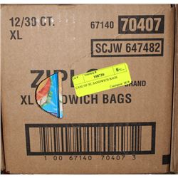CASE OF XL SANDWICH BAGS