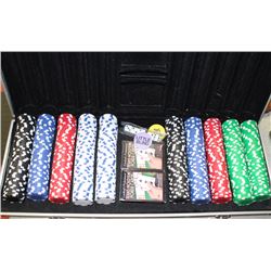 POKER CHIP SET IN METAL CASE