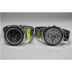 PAIR OF NEW MENS STAINLESS STEEL WATCHES