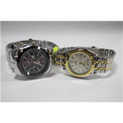 PAIR OF NEW MENS STAINLESS STEEL WATCHES