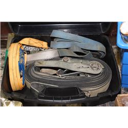 BLACK CASE WITH 4 TIEDOWN RATCHET STRAPS