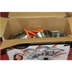LIGHTLY USED RACHEL RAY 10 PC COOKWARE SET
