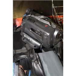 SONY HANDYCAM WITH ACCESSORIES, CHARGER, CASE