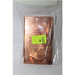 HALF POUND .999 FINE COPPER BULLION