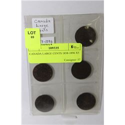 CANADA LARGE CENTS 1858-1896 X5