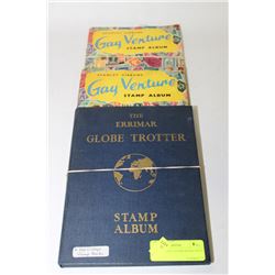 3 OLD VINTAGE STAMP BOOKS WITH STAMPS