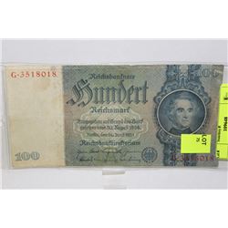 NAZI $100 W/ SWASTIKA