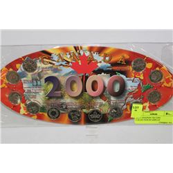 2000 CANADIAN 25¢ COIN COLLECTION IN DISPLAY