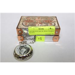 DECORATIVE BOX W/ WOLF POCKET WATCH