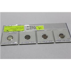 GEORGE V SILVER NICKELS 1917-18-19-20 X4