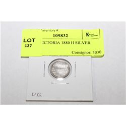 QUEEN VICTORIA 1880 H SILVER NICKEL