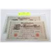 Image 1 : 1910 GERMAN 1000 MARK NOTES CONSECUTIVE S/N X2