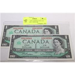 GEM UNC 1967 CONSECUTIVE S/N CENTENNIAL 1 DOLLAR