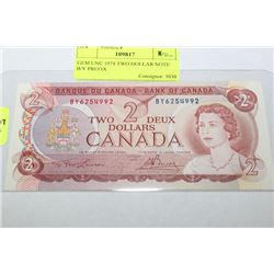 GEM UNC 1974 TWO DOLLAR NOTE B/Y PREFIX