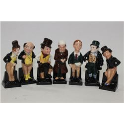 SEVEN ROYAL DOULTON CHARLES DICKENS SERIES PORCELA