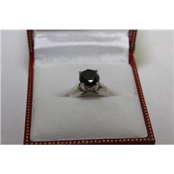 LADIES WHITE GOLD FOUR CLAW SOLITAIRE BLACK
