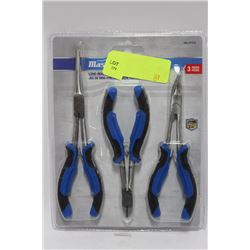 MASTERCRAFT 3 PC LONG REACH MINI PLIER SET