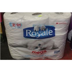 PK OF 9 ROYALE MEGA ROLL TOILET PAPER