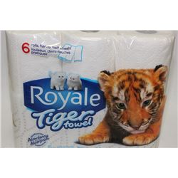 PK OF 6 ROYALE OR SPONGE TOWELS AS THEY COME