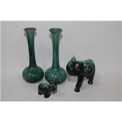 4 PC ELEPHANT AND VASE SET