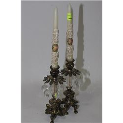 2 VINTAGE ESTATE CANDLE HOLDERS