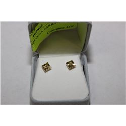 14K CUBIC ZIRCONIA EARRINGS W/ SCREWBACK