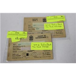 FOOD RATION BOOK W STAMP X2
