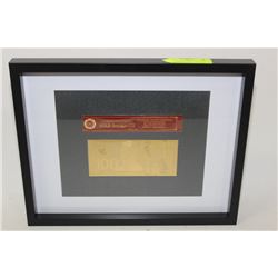 24K GOLD FOIL CANADA 100 DOLLAR BANKNOTE W/ COA
