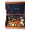 Image 1 : WOODEN BOX WITH ESTATE COLLECTABLE PINS