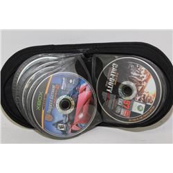 CD CASE WITH 24 XBOX 360 GAMES
