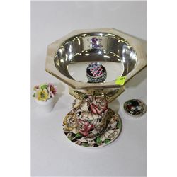 ESTATE BOWL W COLLECTIBLES