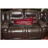 Image 3 : NEW CHOCOLATE BROWN LEATHER RECLINING SOFA