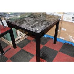 FAUX MARBLE BAR TABLE (CORNER DAMAGE)