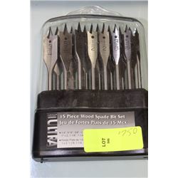 15 WOOD SPADE BIT SET