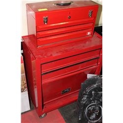RED 2 PC TOOL CHEST W/ ROLLER CABINET