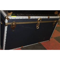 BLUE STORAGE TRUNK W CAMPING SUPPLIES