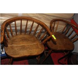 PAIR OF ANTIQUE WOOD ARMCHAIRS