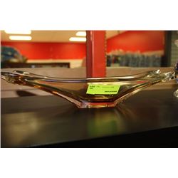 AMBER  GLASS ART DISH