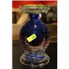Image 1 : BLUE ART GLASS CANDLE HOLDER
