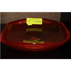 ORANGE ART GLASS DISH