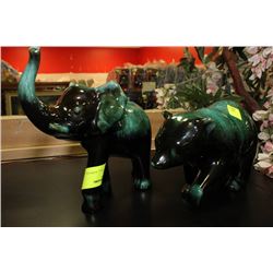 BLUE MOUNTAIN POTTERY STYLE ELEPHANT AND BEAR
