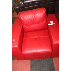 RED LEATHER ARMCHAIR