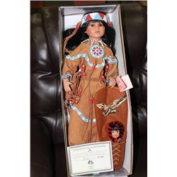 2' PORCELAIN NATIVE DOLL W CERTIFICATE