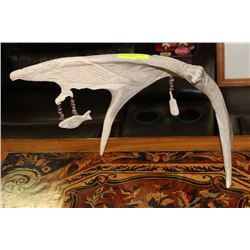 MOOSE PADDLE INTRICATE ABORIGINAL EAGLE ART CARVIN