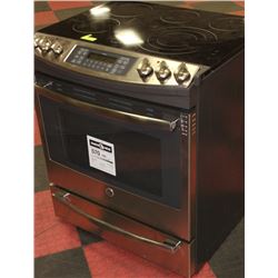 GE SLIDE-IN 5 BURNER ELECTRIC CERAMIC TOP STOVE