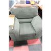Image 2 : DARK SAGE GREEN FABRIC SOFA W LOVE SEAT